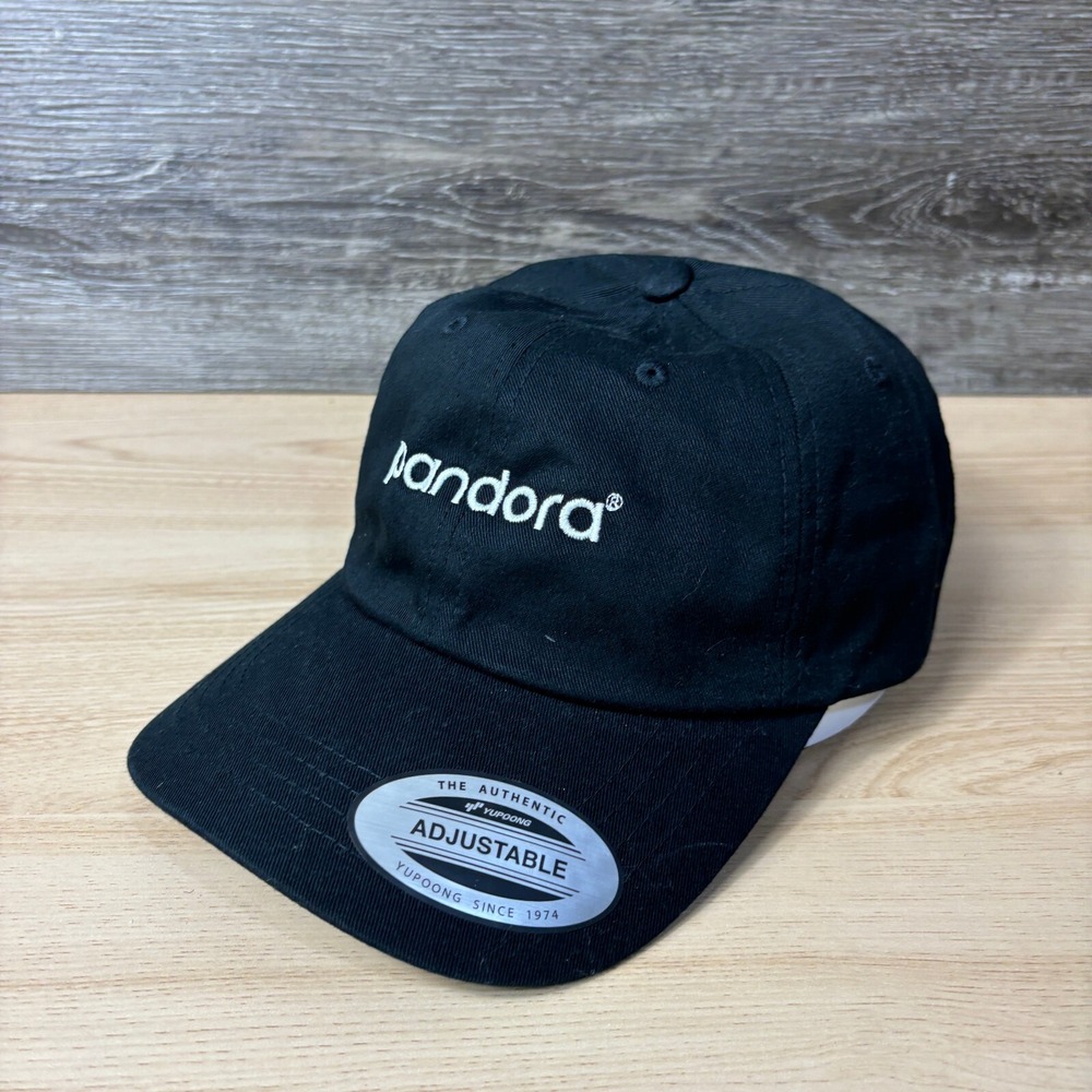 Pandora Hat Cap Strap Back‎ Black Music Streaming One Size Adjustable